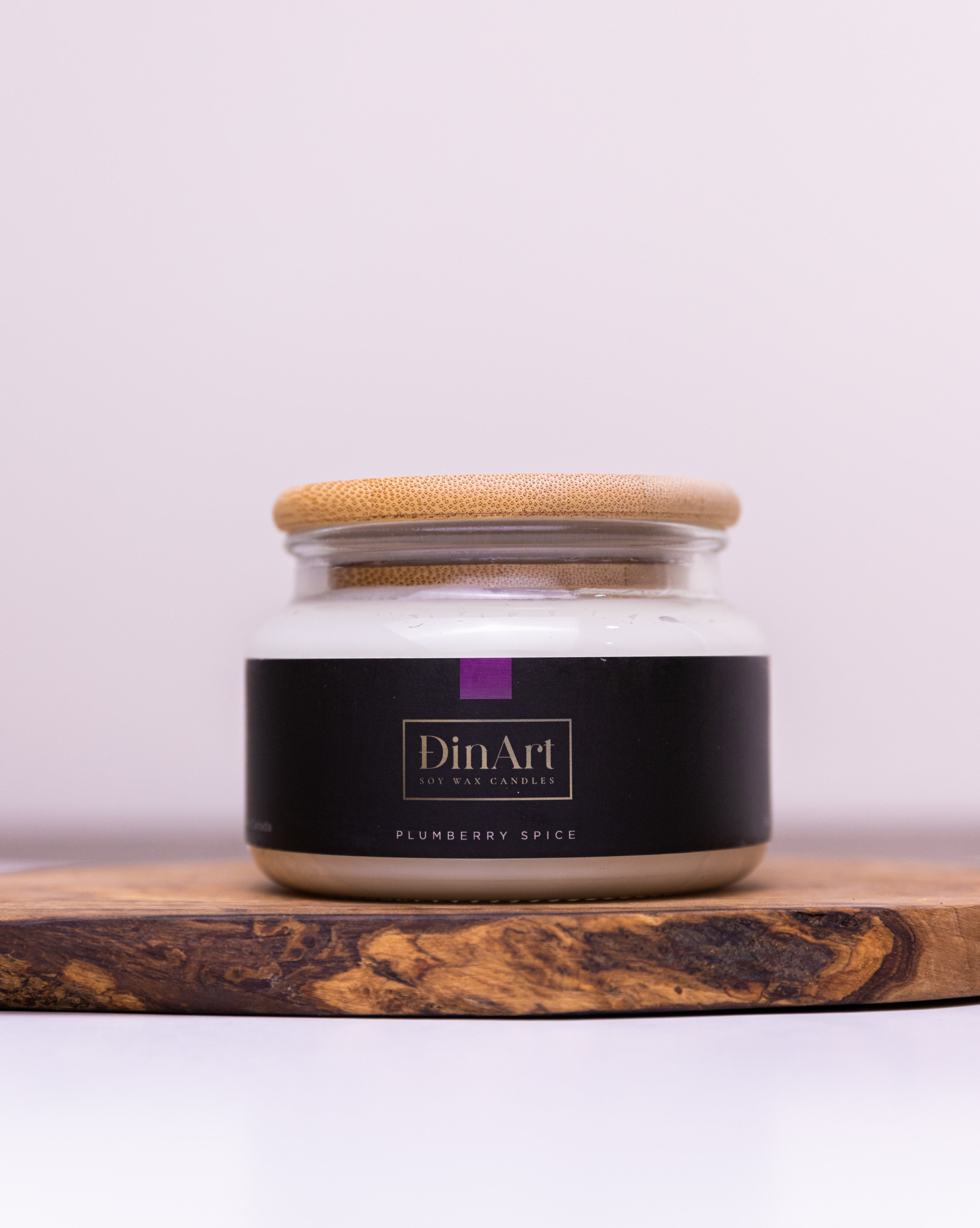 Soy wax candle front view