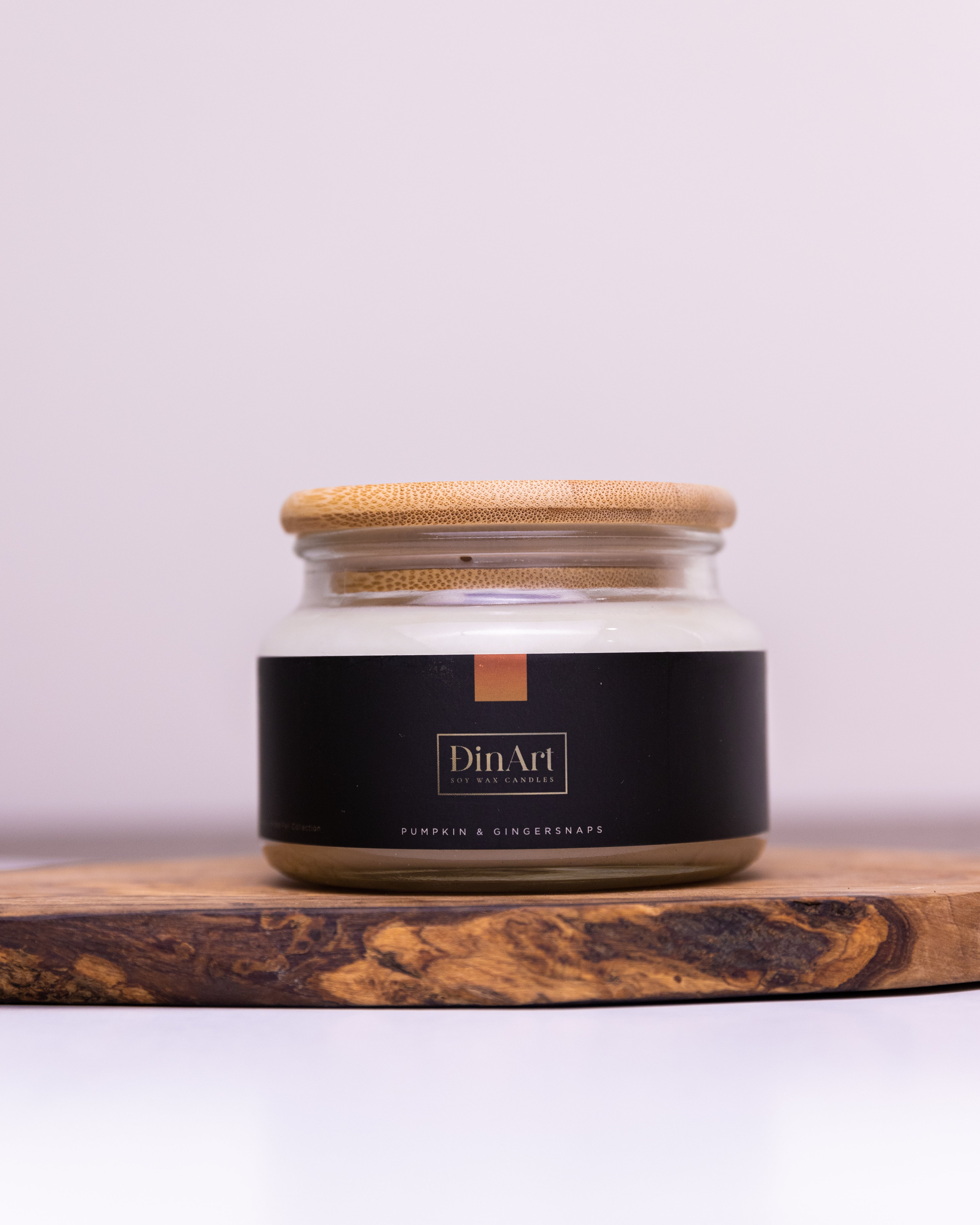 Soy wax candle front view