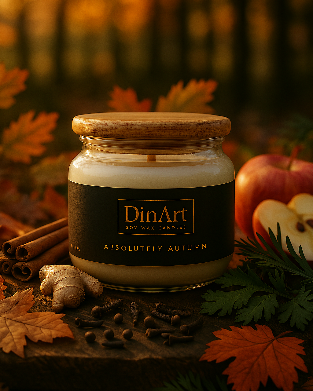 Soy candle generated picture, visual scent presentation