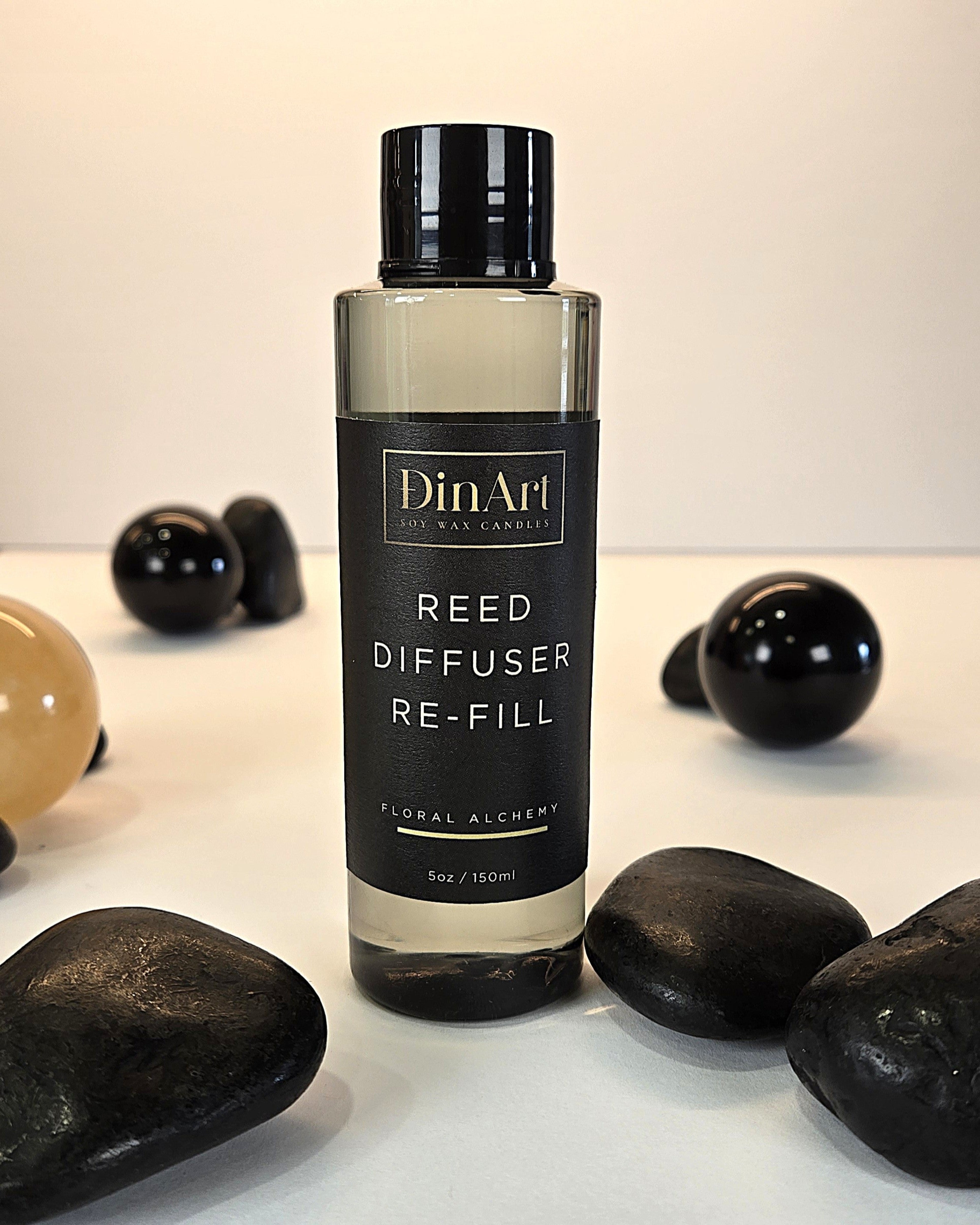 Reed diffuser re-fill bottle front view