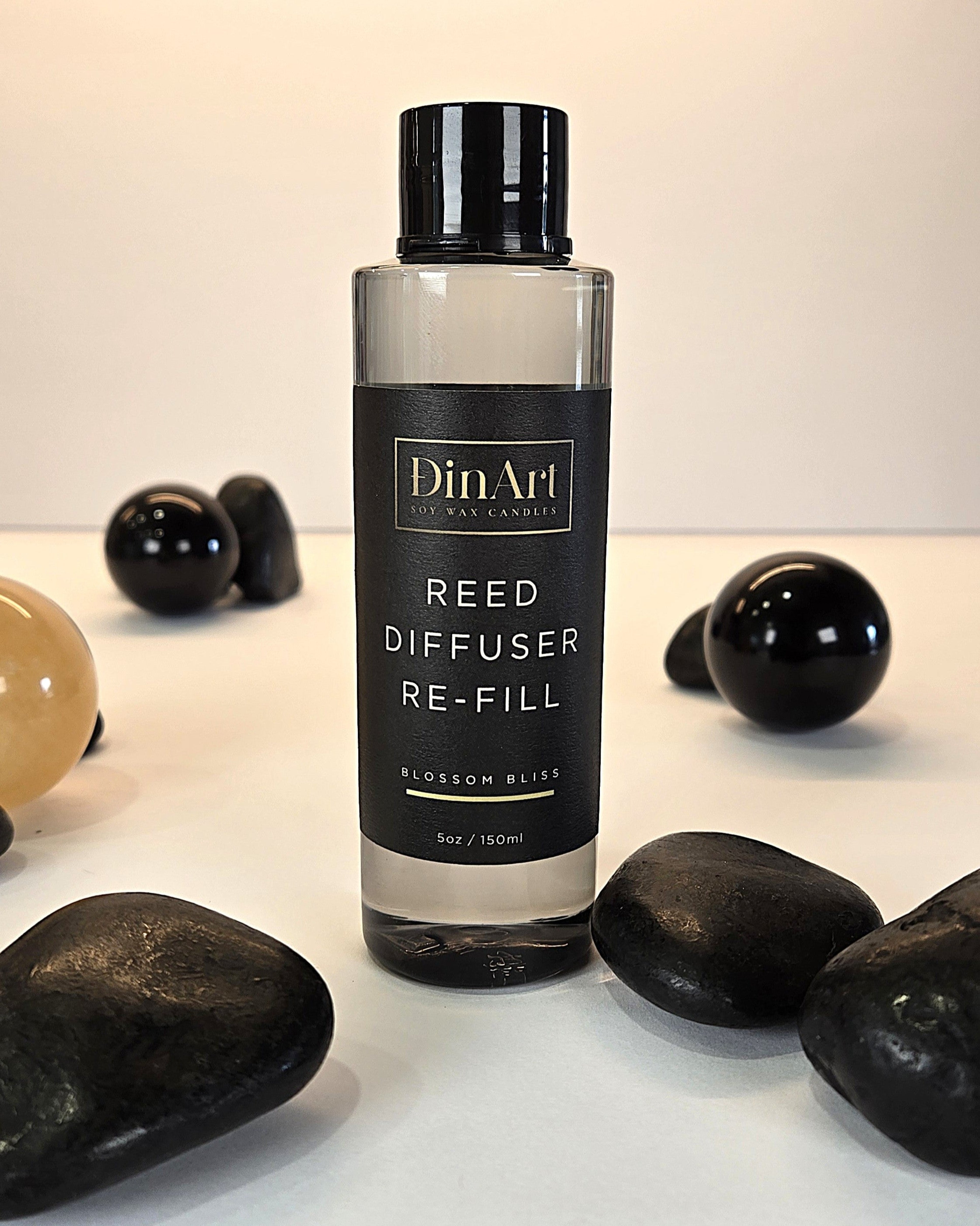 Reed diffuser re-fill bottle front view
