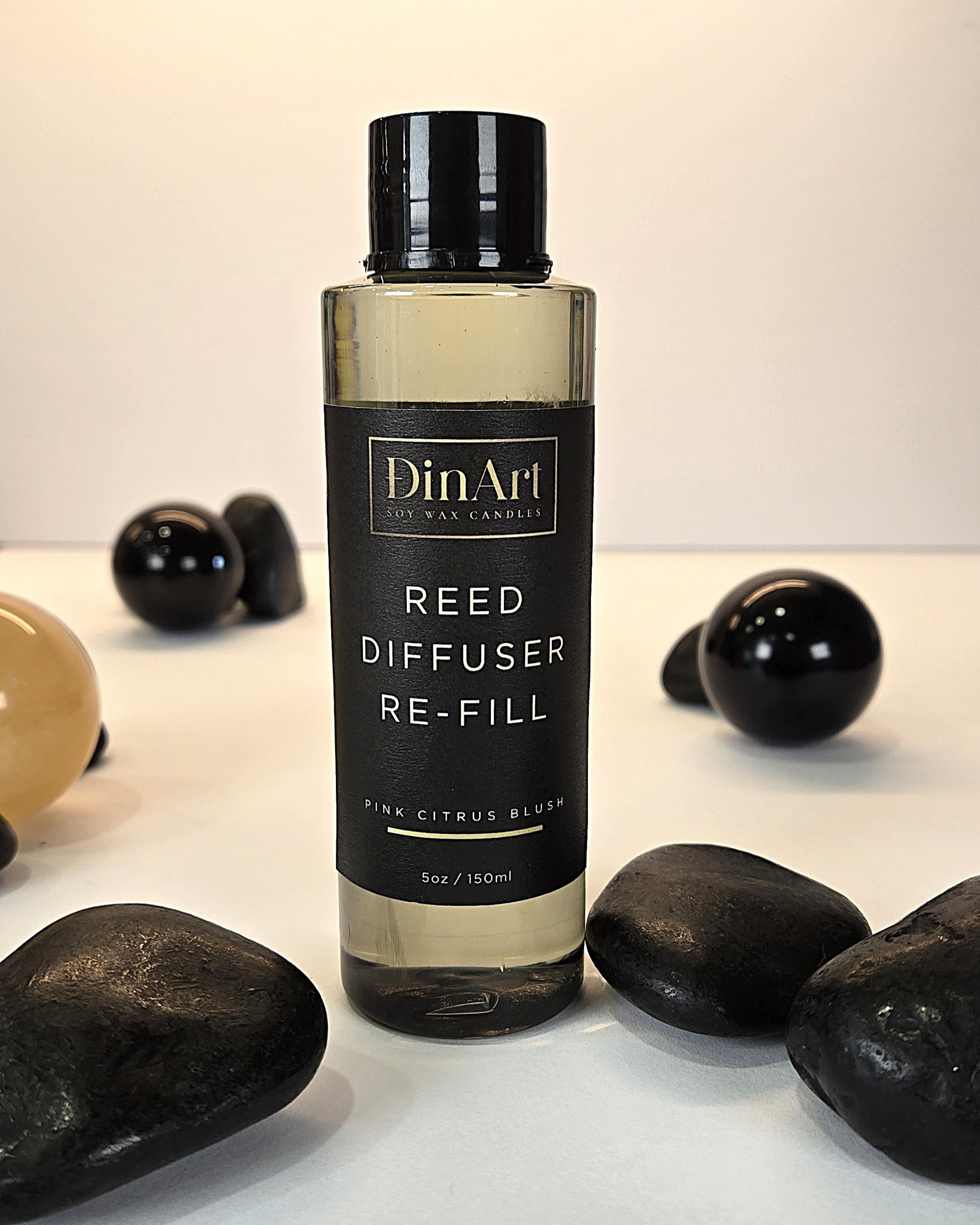 Reed diffuser re-fill bottle front view