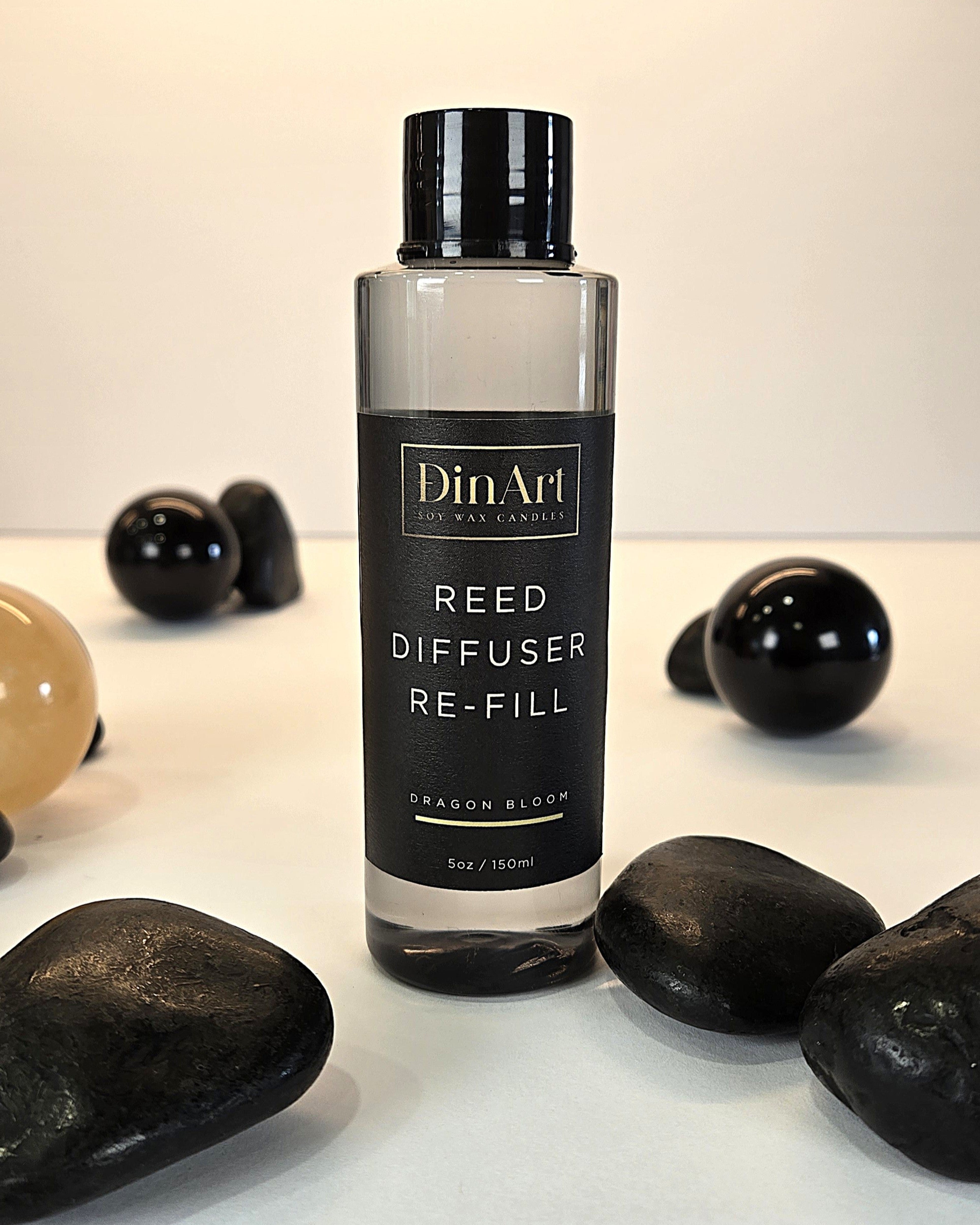 Reed diffuser re-fill bottle front view