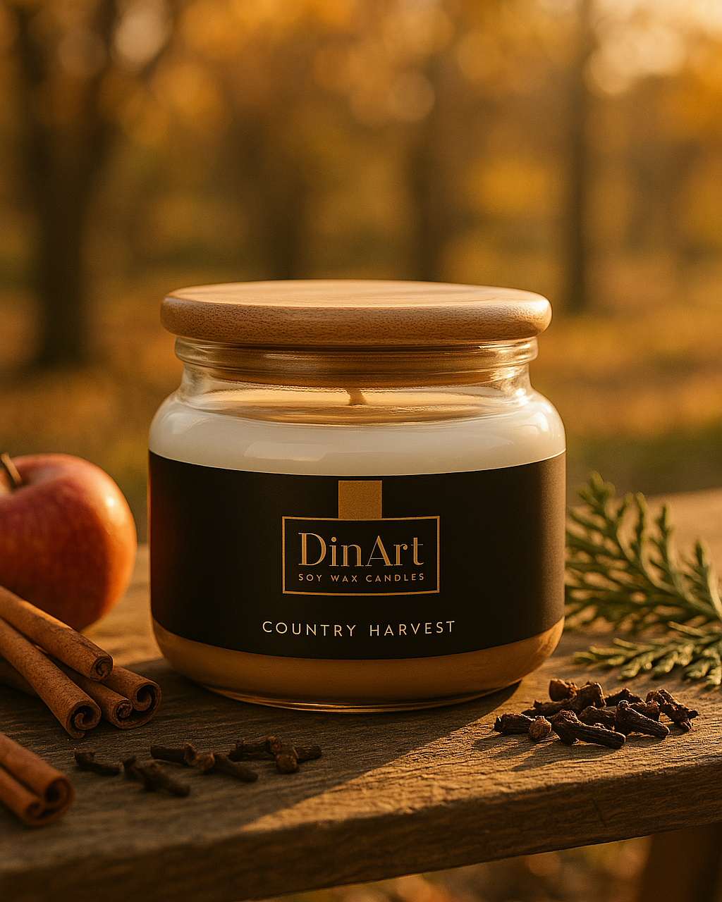 country harvest soy wax candle, generated image