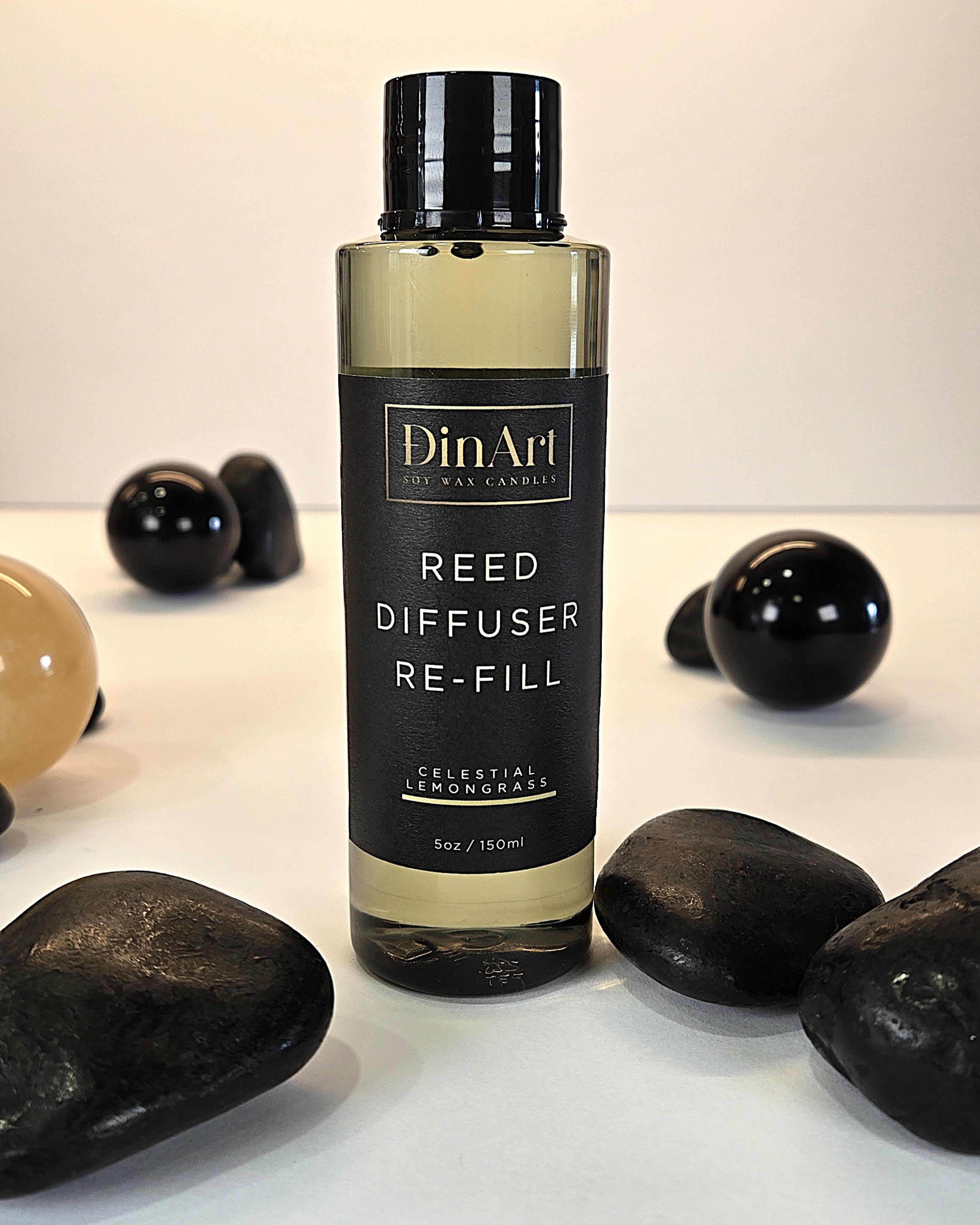 Reed diffuser re-fill bottle front view