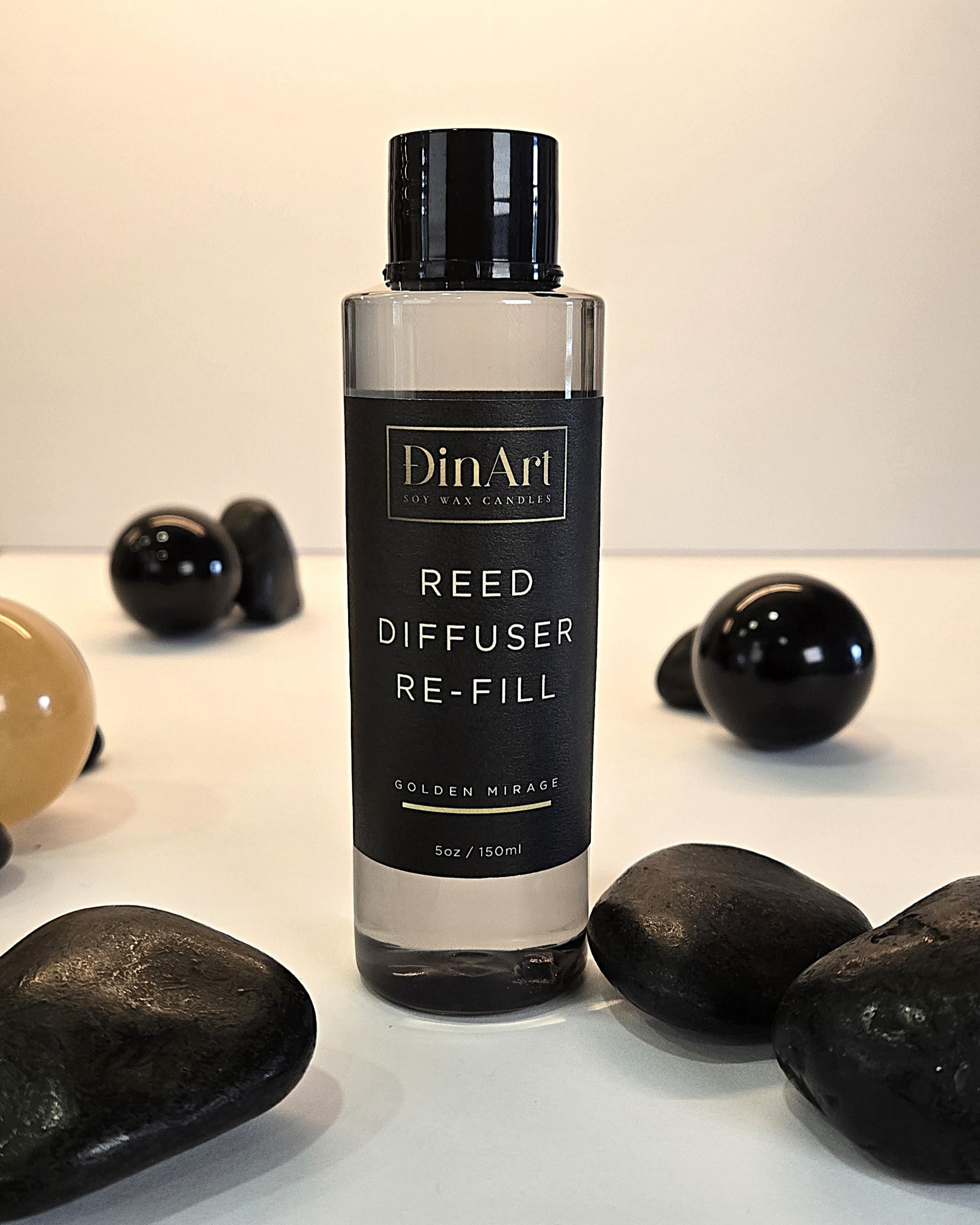 Reed diffuser re-fill bottle front view